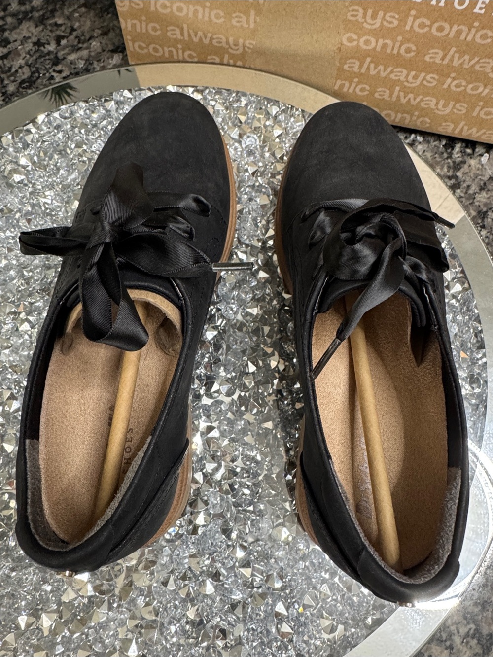 Dr. Scholl's Black Satin Ribbon Oxford Flats - Picture 8 of 11